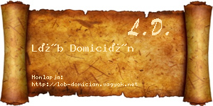 Löb Domicián névjegykártya